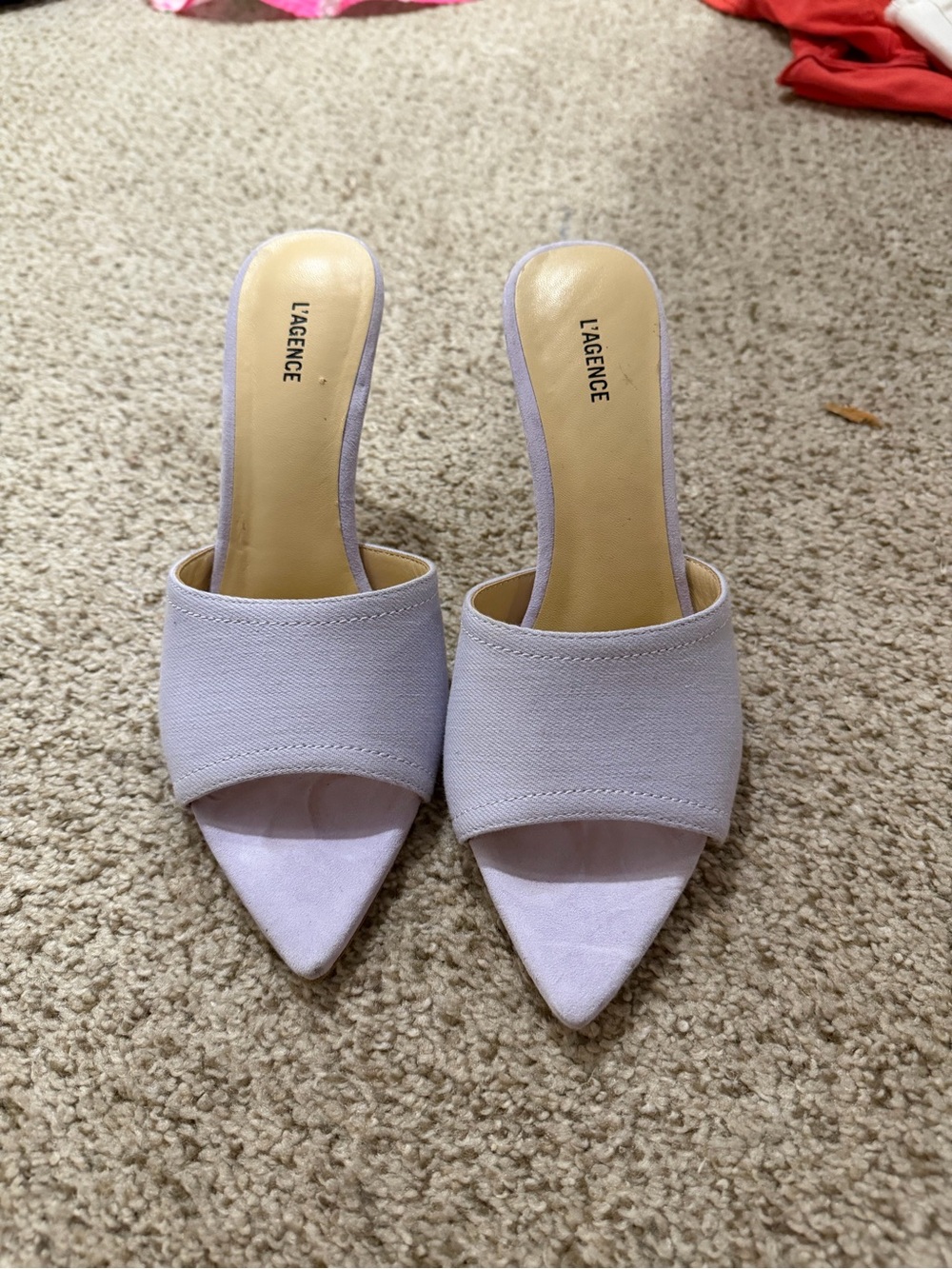 L'AGENCE Lilac Pointed Open Toe Lolita Heels Sandals